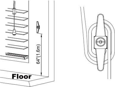Install the cord cleat on the wall