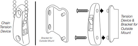 Install the Chain Tension Device - Tension Device & Bracket for Outside Mount